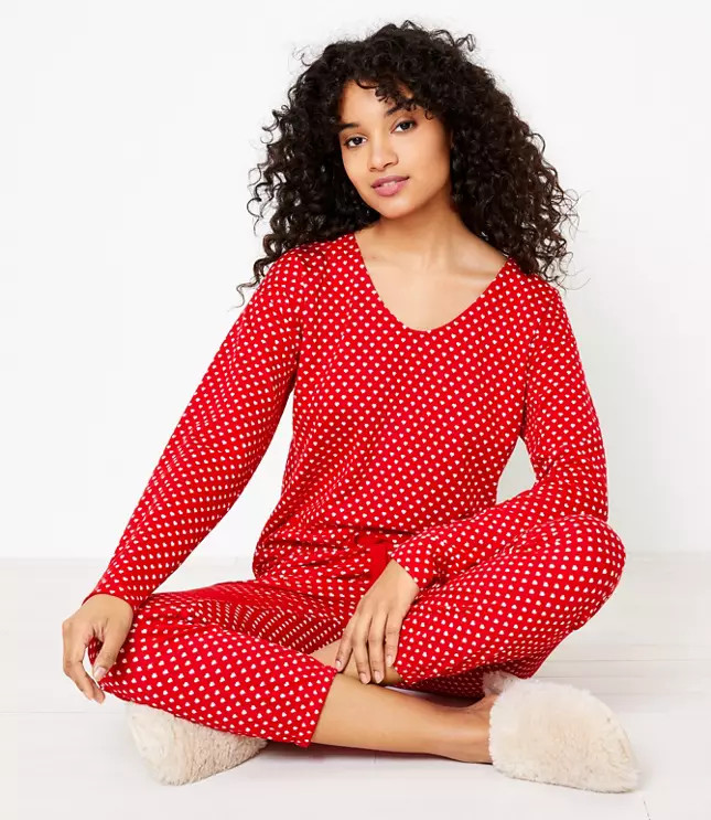 Heart Cozy Pajama Top | LOFT | LOFT