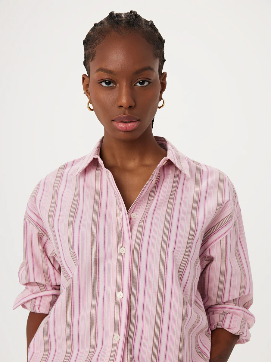 The Loose Striped Kapok Shirt in Pink | Frank And Oak