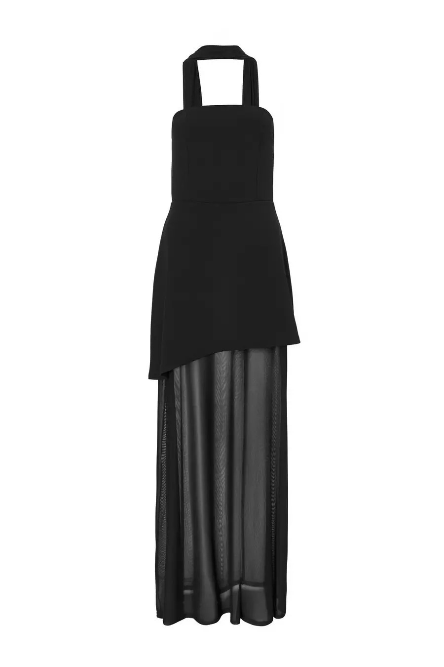 Home/Black Strapless Mesh Hem Maxi Dress | Quiz Clothing