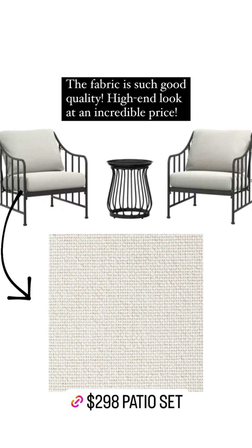 Black and white conversation patio set, black, and white patio, three piece conversation set for your outdoor oasis

#LTKWatchNow #LTKHome #LTKSeasonal