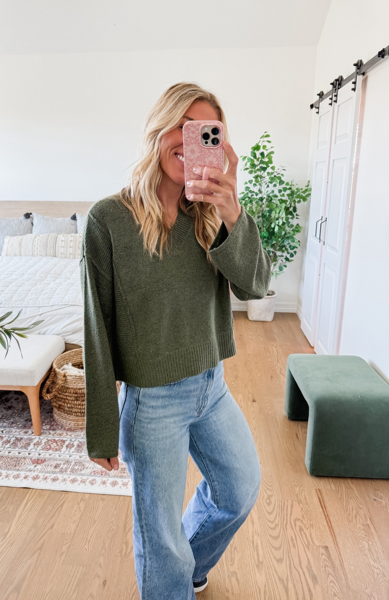 Ribbed v neck sweater comes in 3 colors from Walmart. Got medium!! 

#LTKSeasonal #LTKSaleAlert #LTKFindsUnder50