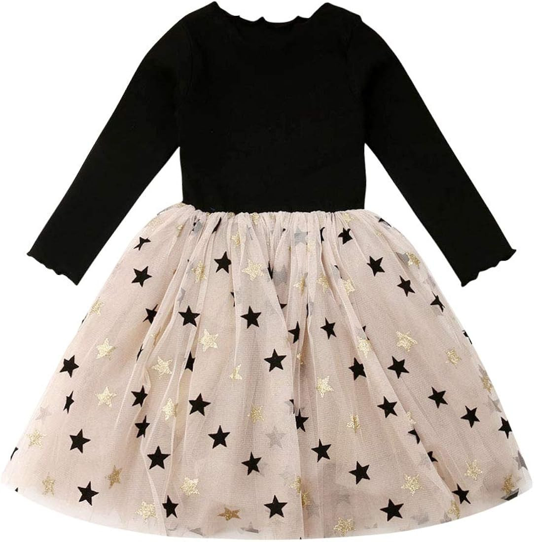 Baby Toddle Girls Tutu Dress Short Sleeves&Sleeveless Stripe Tulle Skirts A-line Dress | Amazon (US)