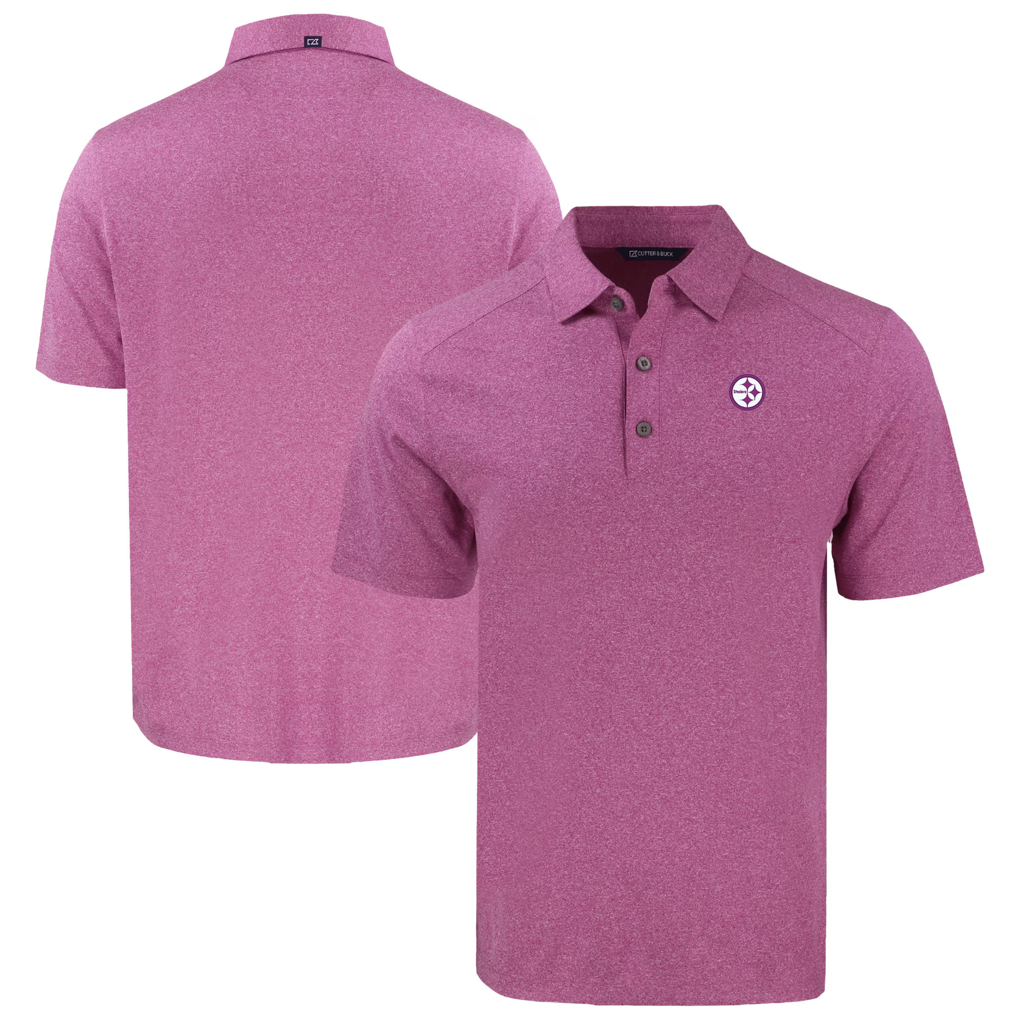 Pittsburgh Steelers Cutter & Buck Forge Eco Stretch Recycled Polo - Heather Pink | Fanatics
