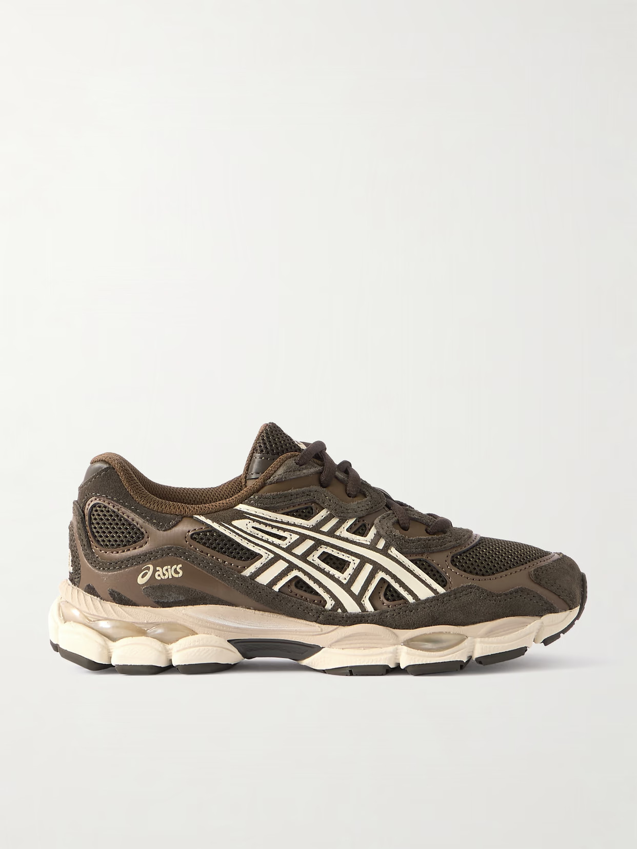 Asics - Gel-nyc Leather And Suede-trimmed Mesh Sneakers - Brown | NET-A-PORTER (UK & EU)