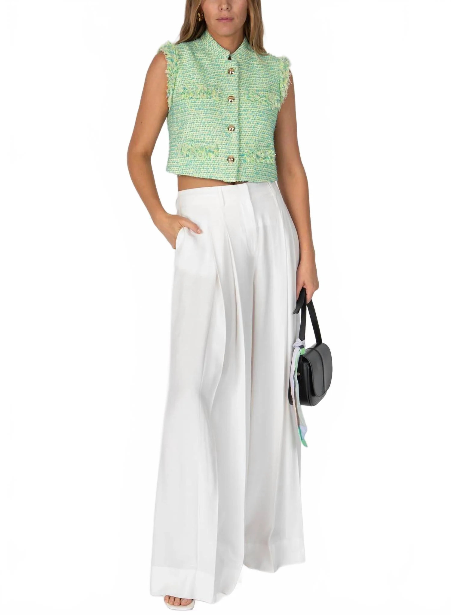 Loa Tweed Sleeveless Jacket In Electric Multi | Shop Simon