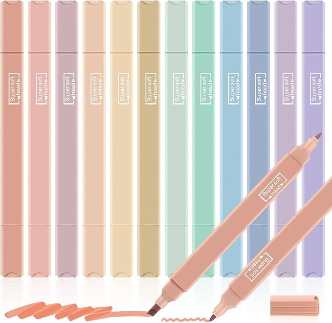 12 Pcs Bible Aesthetic Cute Highlighters with Chisel Tip Pastel Highlighters Bible Highlighter Ma... | Amazon (US)