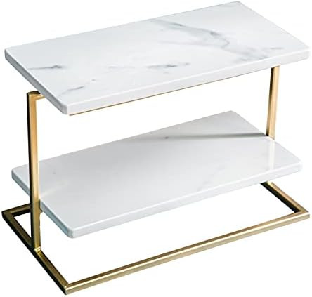 Marble Cupcake Stand, 2-Tier Rectangular Dessert Tray with Metal Frame, Home Organizer Display St... | Amazon (US)