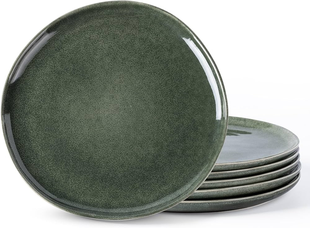 AmorArc Ceramic Dinner Plates Set of 6, 10.5 Inch Handmade Reactive Glaze Stoneware Plates, Rusti... | Amazon (US)
