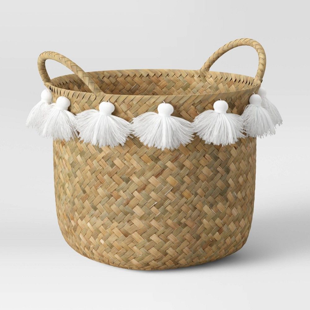 7"" x 7"" Decorative Easter Basket with Tassel Cream - Opalhouse | Target