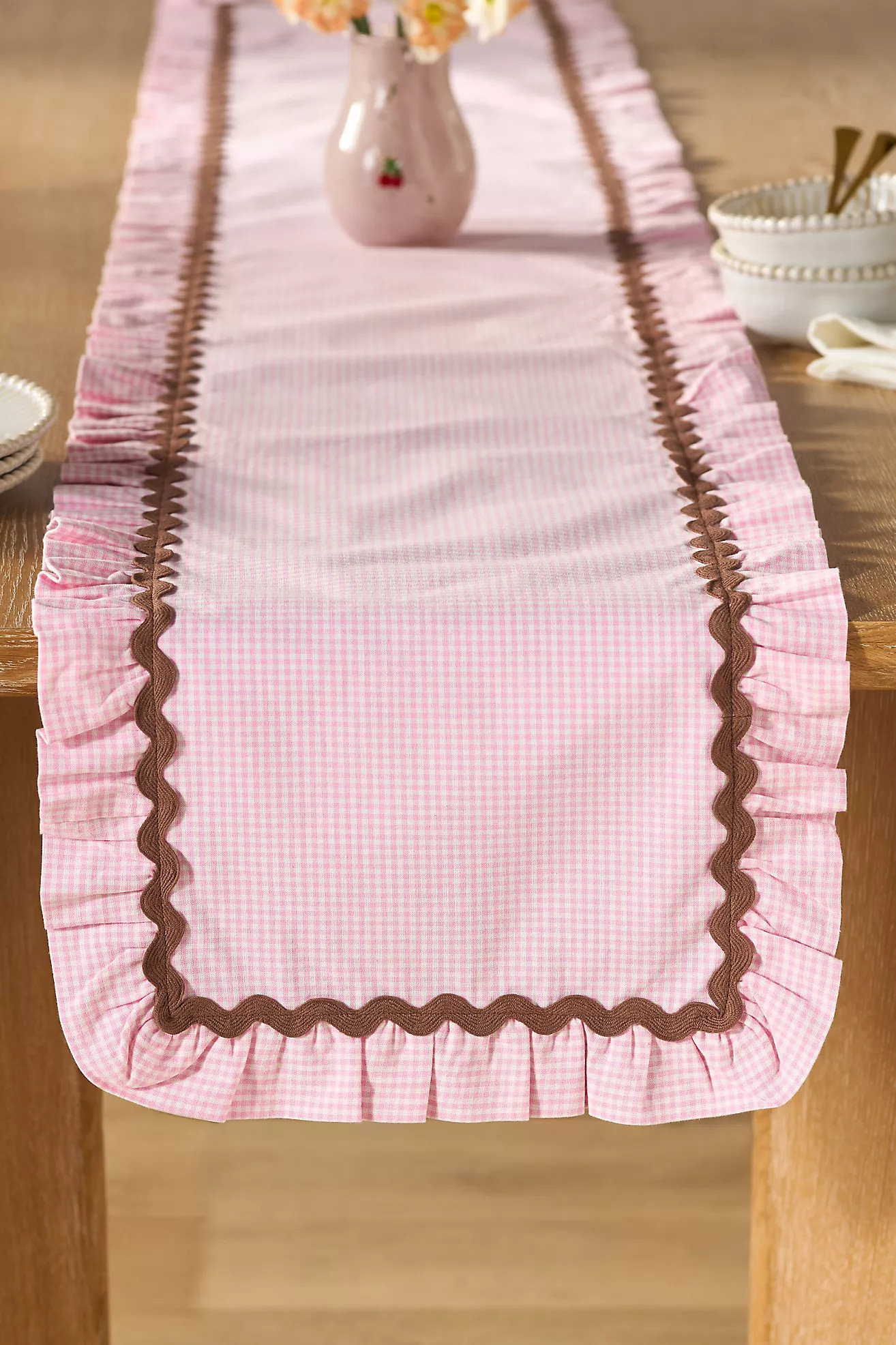 Ruby Ric Rac Pleated Table Runner | Anthropologie (UK)