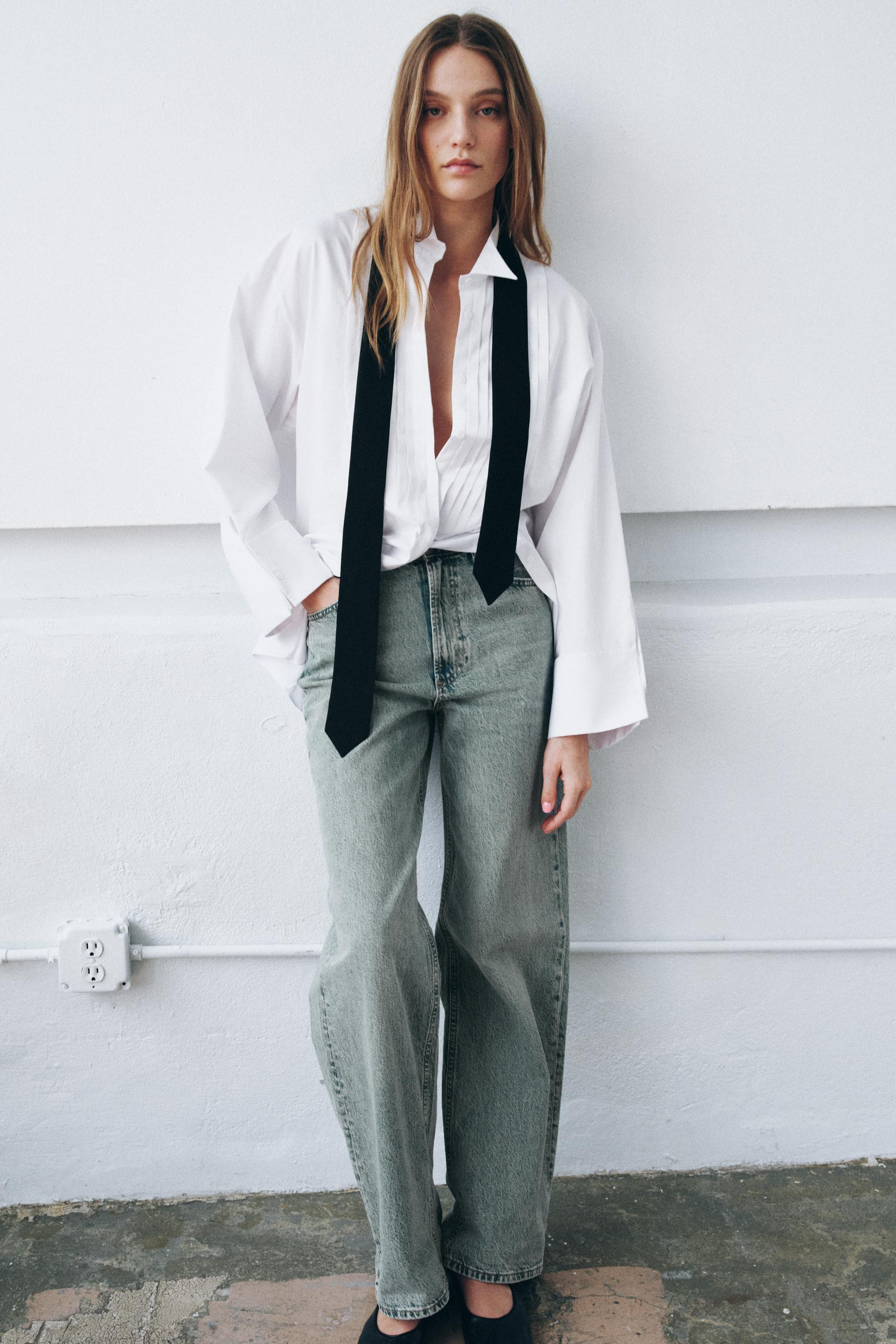ZW COLLECTION LIMITED EDITION OVERSIZED SHIRT WITH TIE | Zara US