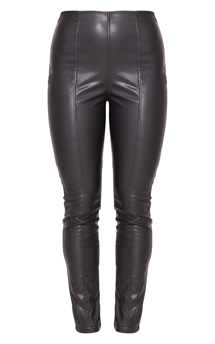 Black Faux Leather Stretch Leggings | PrettyLittleThing US