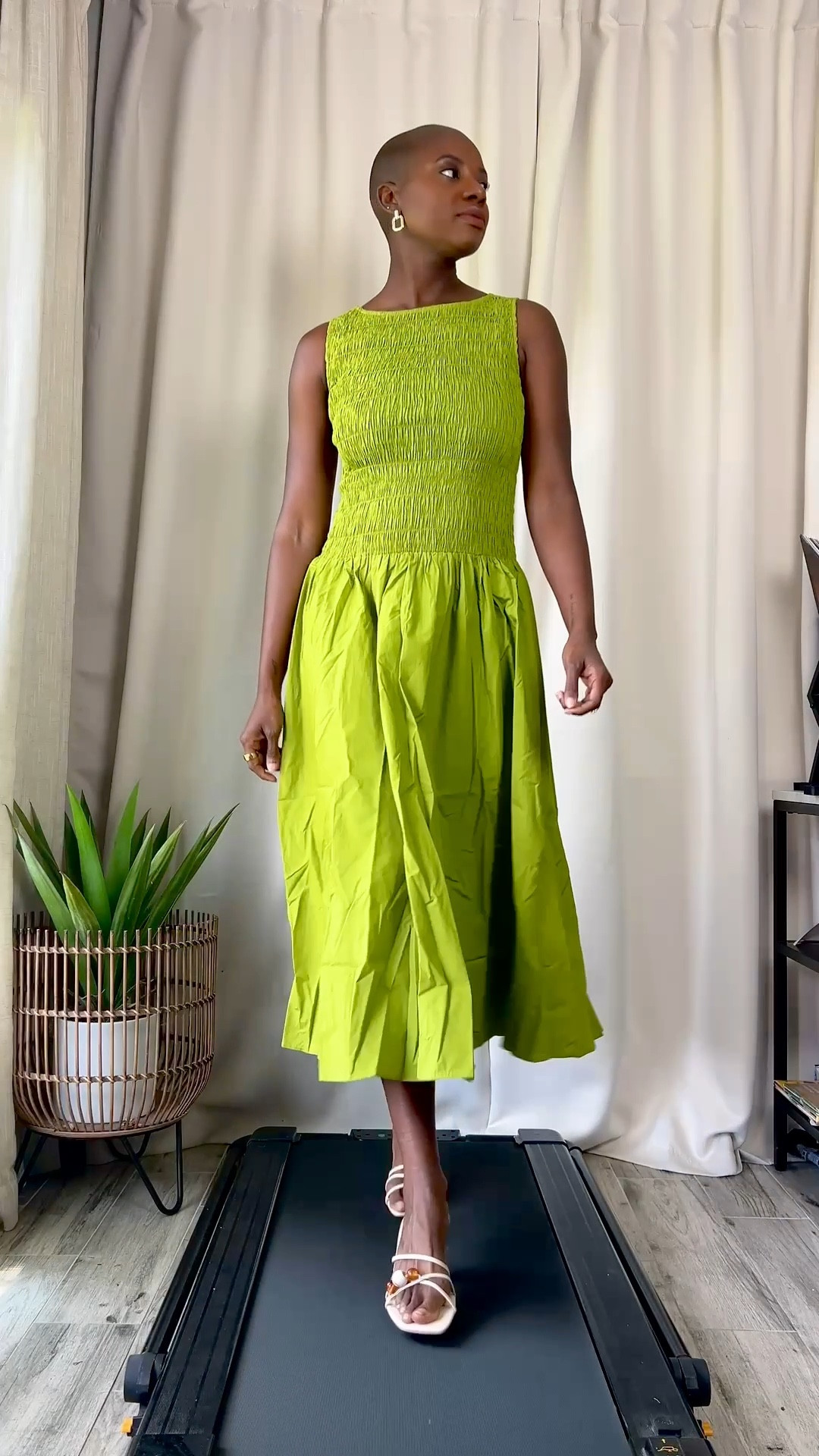Spring dresses and outfits for J. Crew! Kiwi green midi dress with smocking, black and white gingham midi dress and linen vest with linen pants. Light and airy for spring!

#LTKTravel #LTKWorkwear