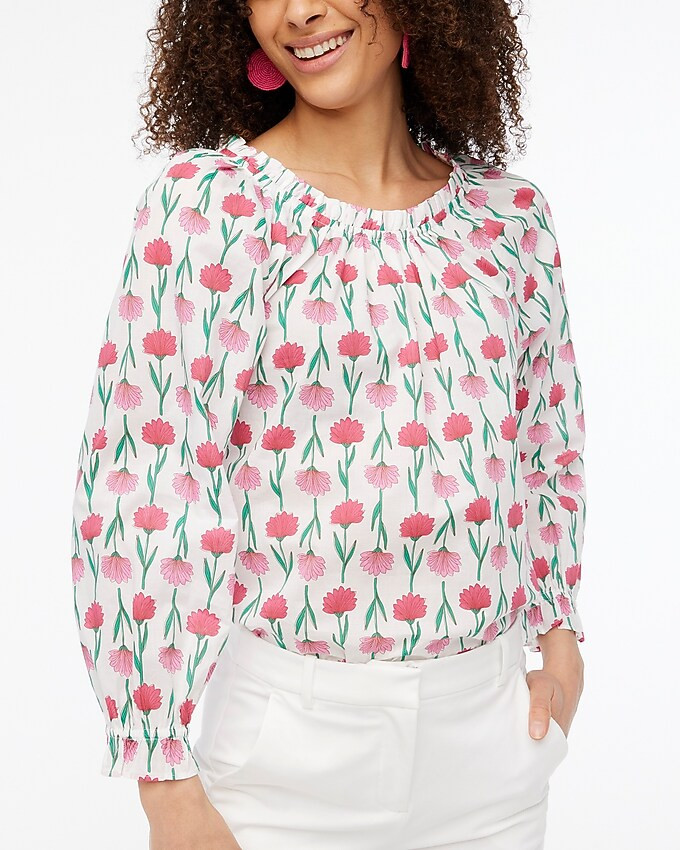 Tie-back ruffleneck top | J.Crew Factory