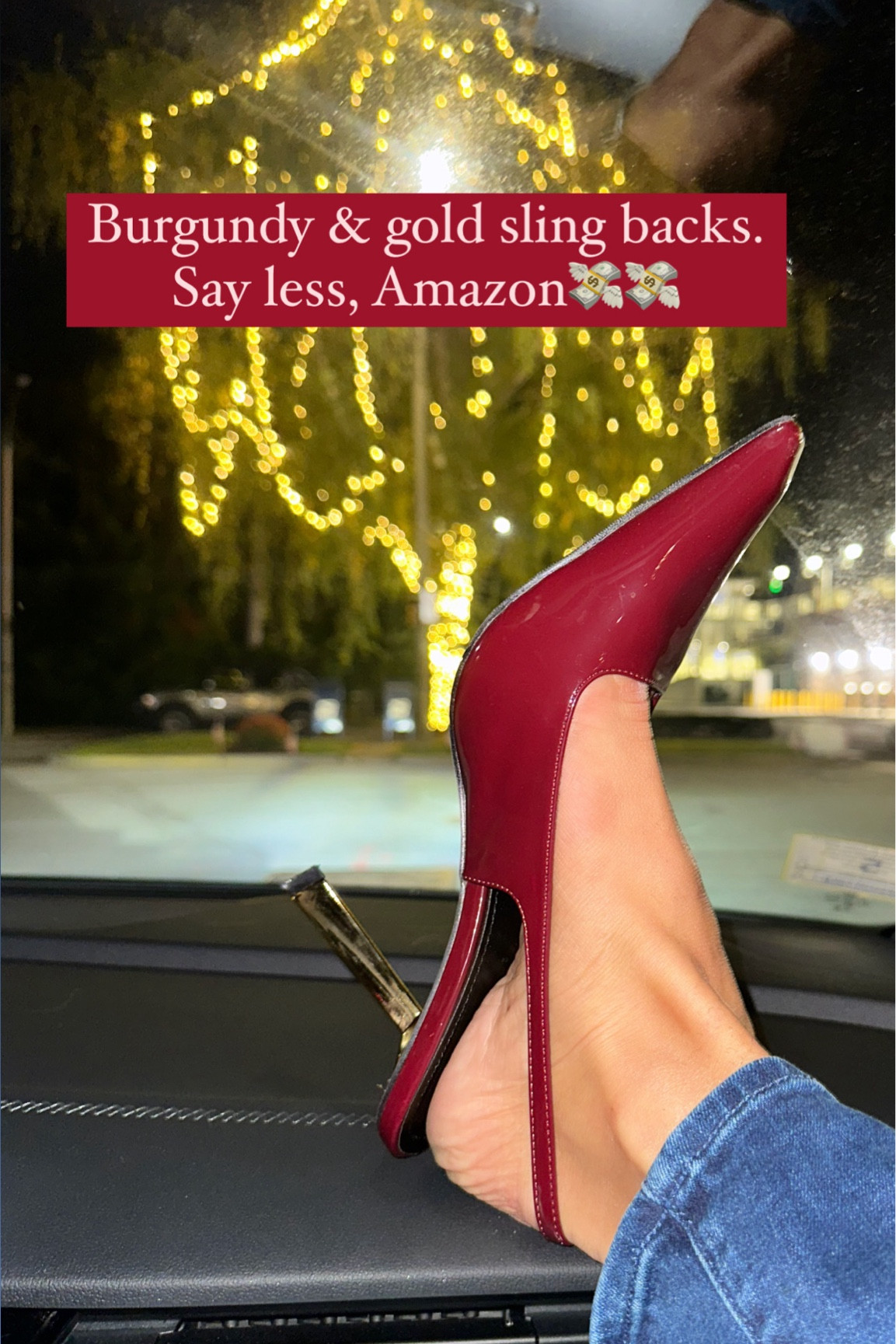 These slingbacks are viral for a reason! Burgundy is the color this fall, and they were the perfect pop to my otherwise all-black outfit tonight ! 👠✨🖤 #obsessed 

#LTKStyleTip #LTKxPrimeDay #LTKShoeCrush