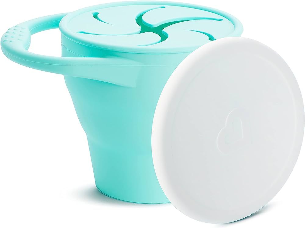 Munchkin® C’est Silicone! Collapsible Snack Catcher with Lid, Mint - Toddler Food Cup | Amazon (US)