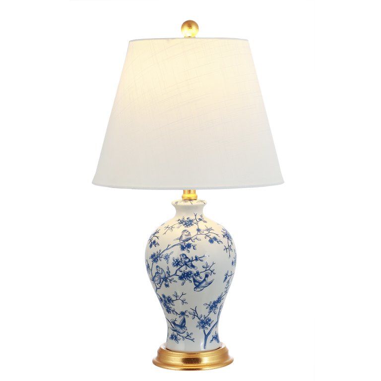 Jonathan Y Lighting Jyl3009 Grace 24" Floral Classic Led Table Lamp - Blue | Walmart (US)