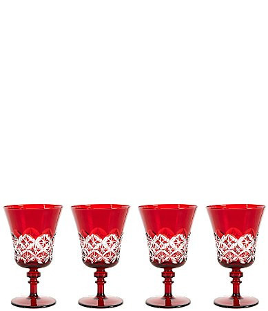 Southern Living Red Etched Goblets Set of 4 - Red | Dillard's