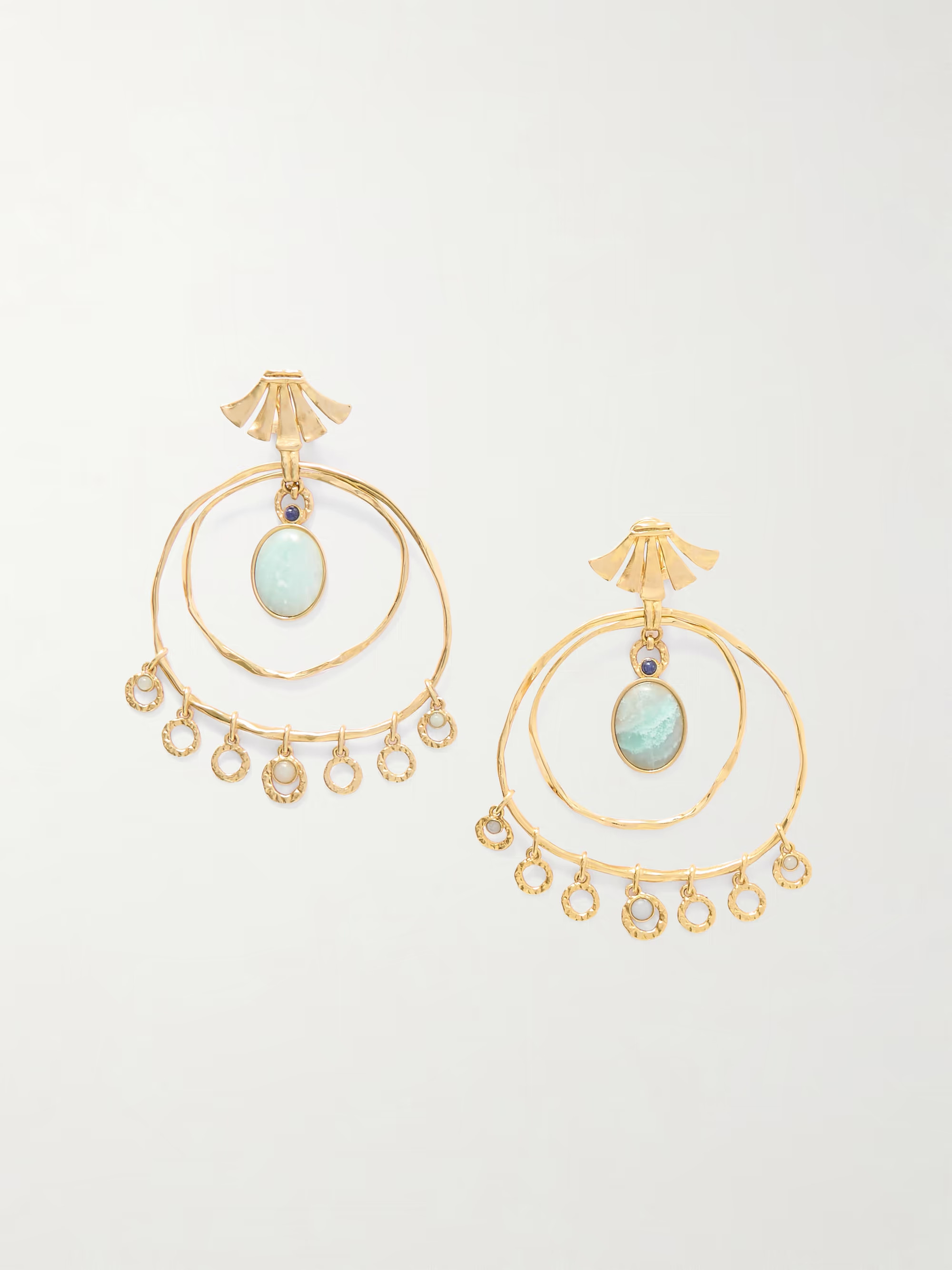 Sunflower gold-tone, amazonite and sodalite earrings | NET-A-PORTER (UK & EU)