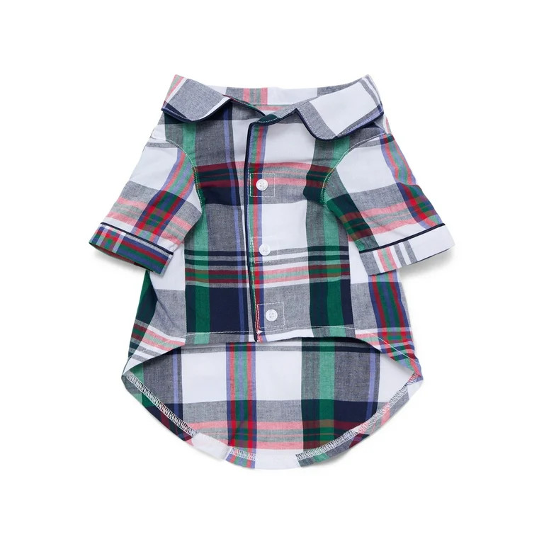 Free Assembly Matching Family Pajamas Dog or Cat Plaid Notch Collar Cotton PJ Shirt, Sizes XS-XXL | Walmart (US)