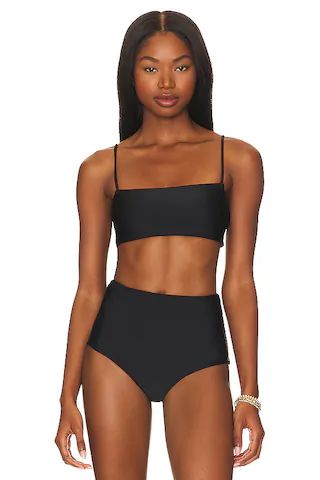 MIKOH Strength Shelly Bikini Top in Noir from Revolve.com | Revolve Clothing (Global)