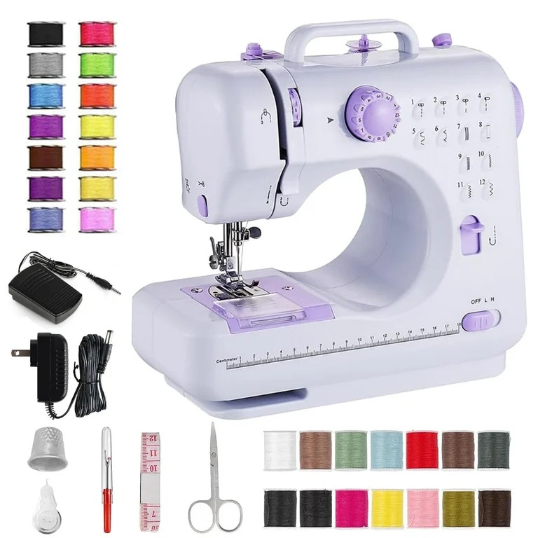 BCOOSS Sewing Machine for Beginner Multi-Functional Portable Machine with 12 Built-in Stitches | Walmart (US)