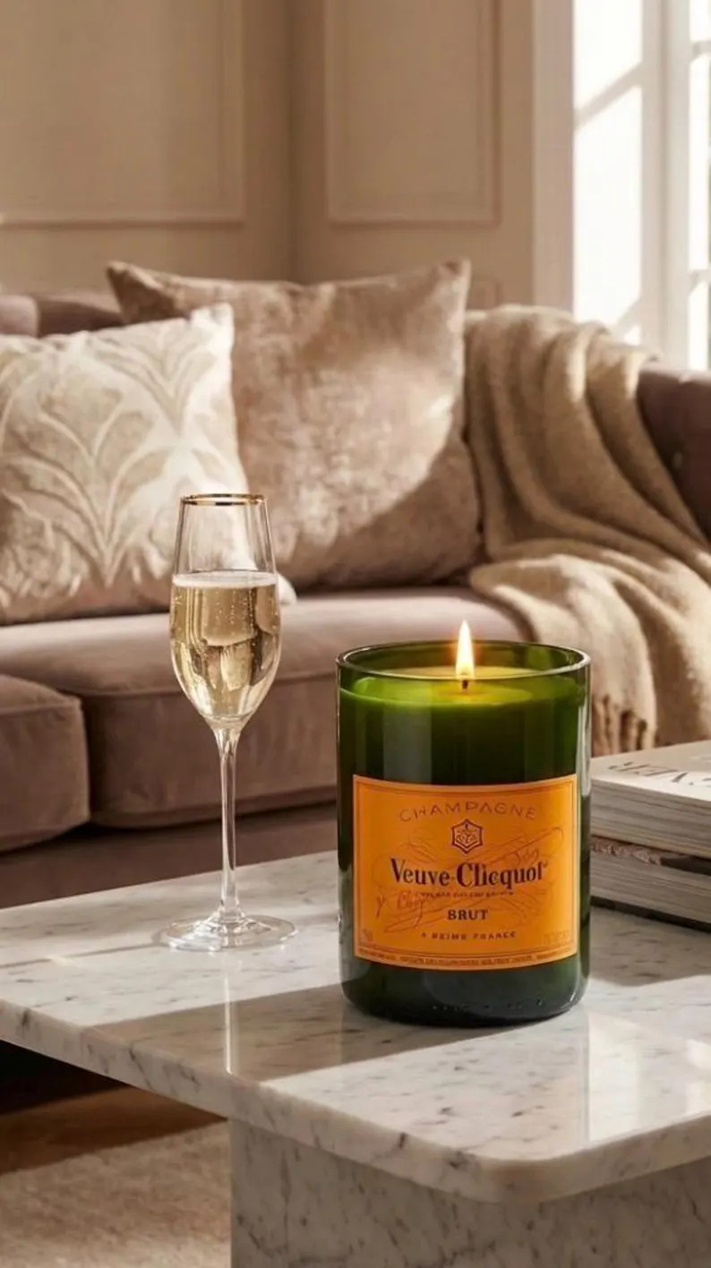 Luxus Champagner Flasche Kerze | Geschenk für Weinliebhaber | Etsy (US)