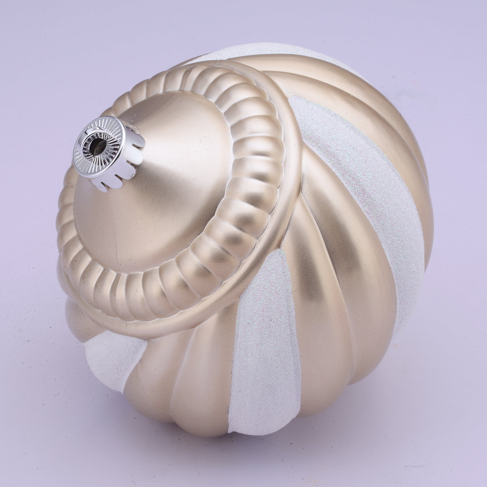 Matte Gold with White Glitter Swirl Jumbo Shatterproof Onion-Shaped Christmas Ornament, 5.83 in, ... | Walmart (US)