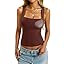 EasyGala Womens Padded Tank Tops Double Lined Built in Bra Sleeveless Top Square Neck Slim Fitted... | Amazon (US)