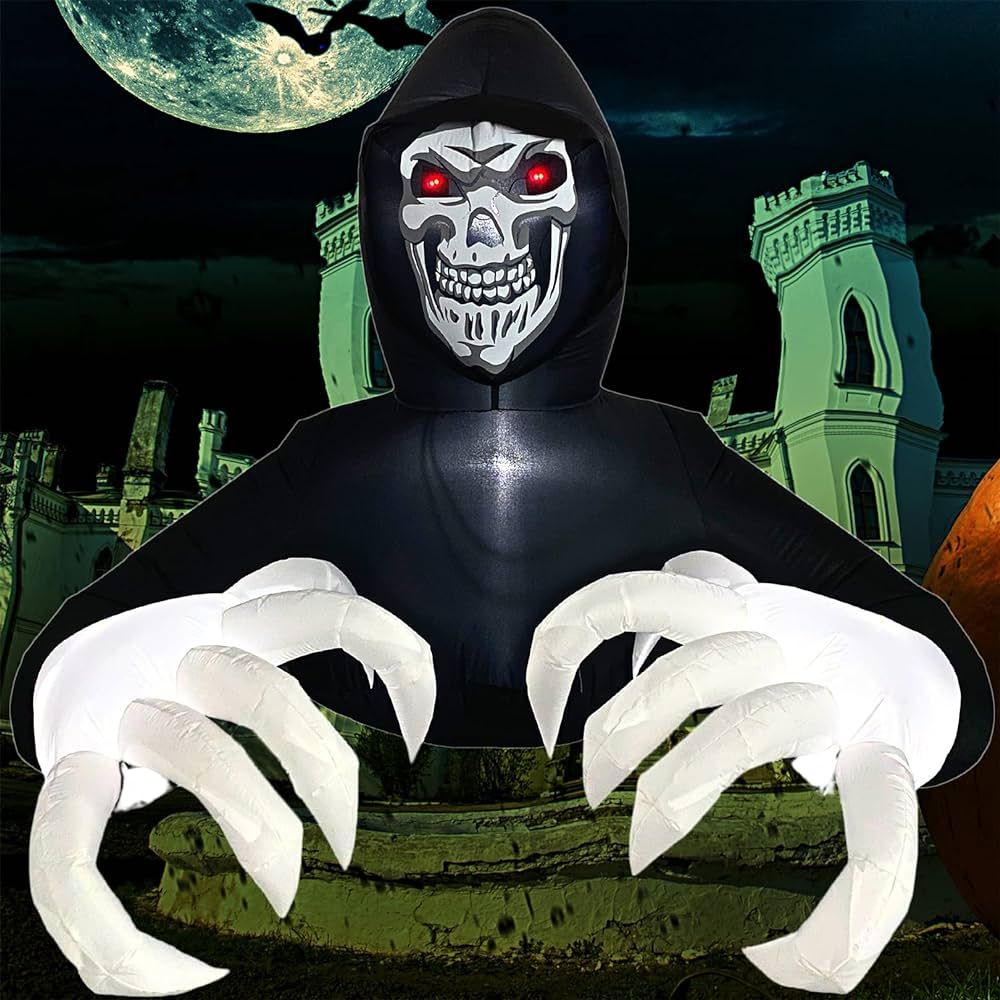 Higen Halloween Inflatables Outdoor Decorations 6FT Grim Reaper Giant Scary Blow Up Ghost Yard De... | Amazon (US)