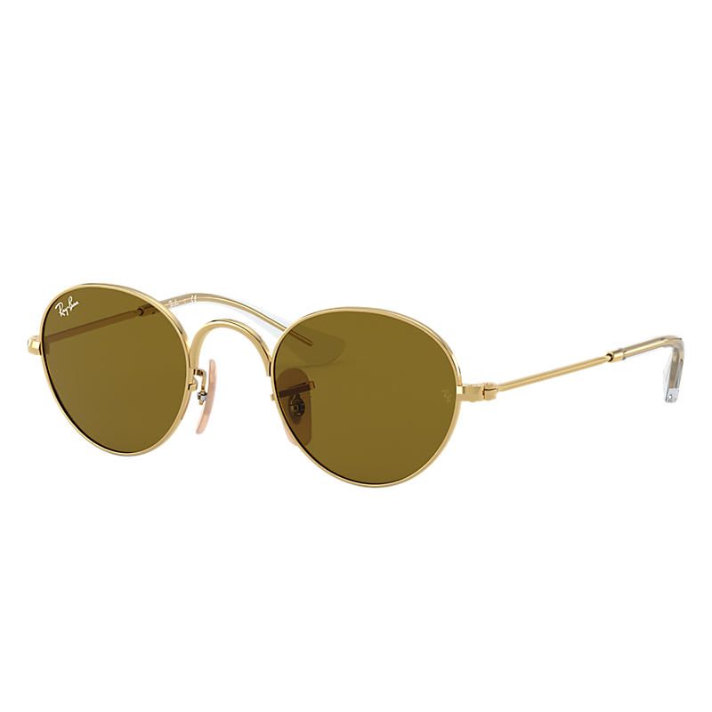 Ray-Ban Junior Round Junior Gold Sunglasses, Brown Lenses - Rj9537s | Ray-Ban (US)