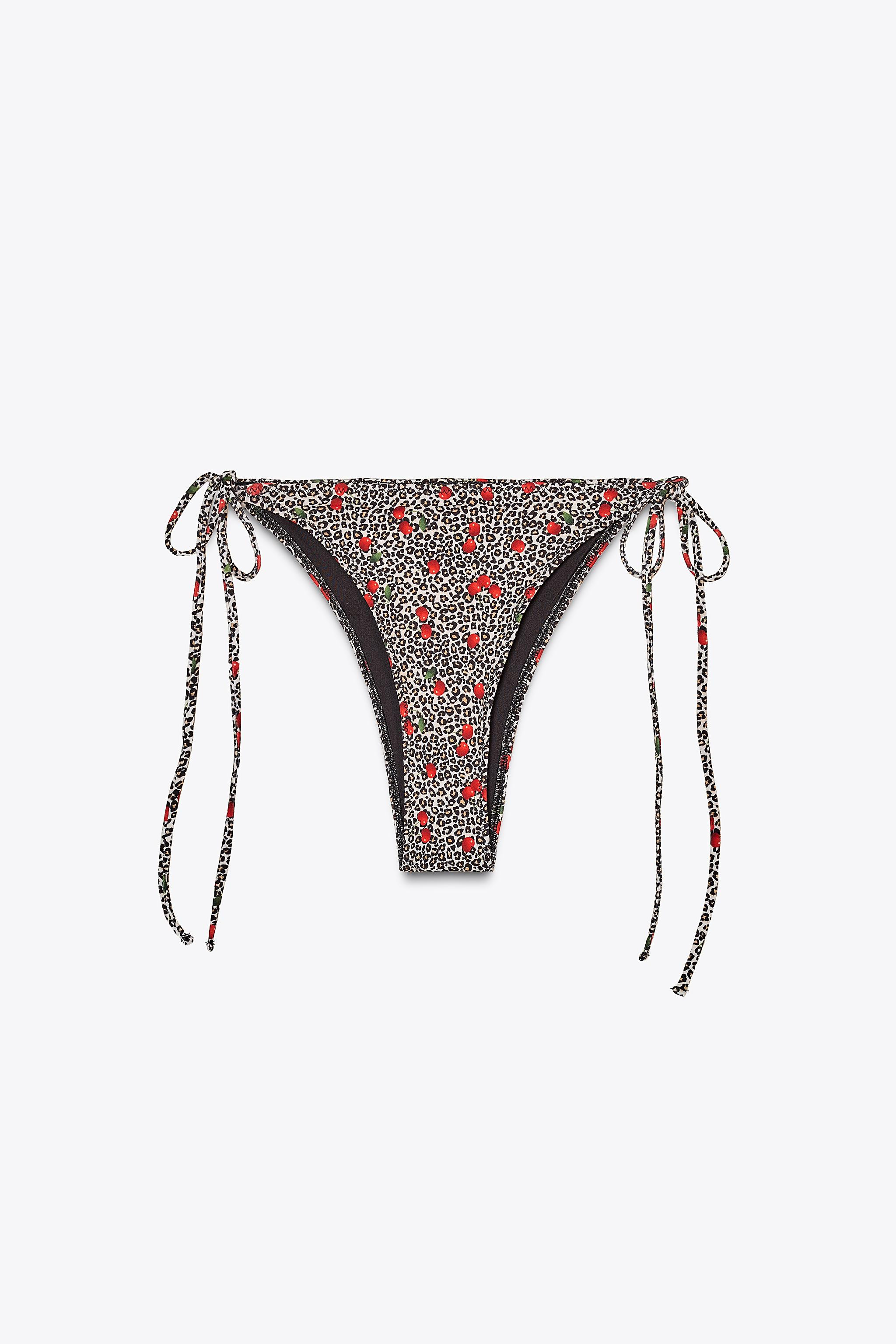 CHERRY ANIMAL PRINT BIKINI BOTTOMS | Zara US