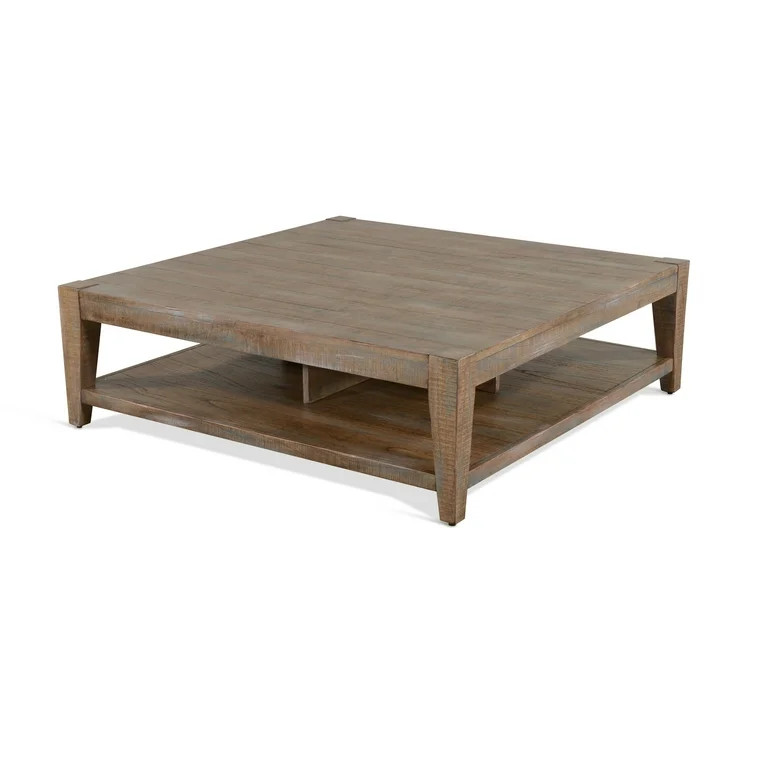 Sunny Designs 48" Modern Mindi Wood Cocktail Table in Weathered Brown | Walmart (US)
