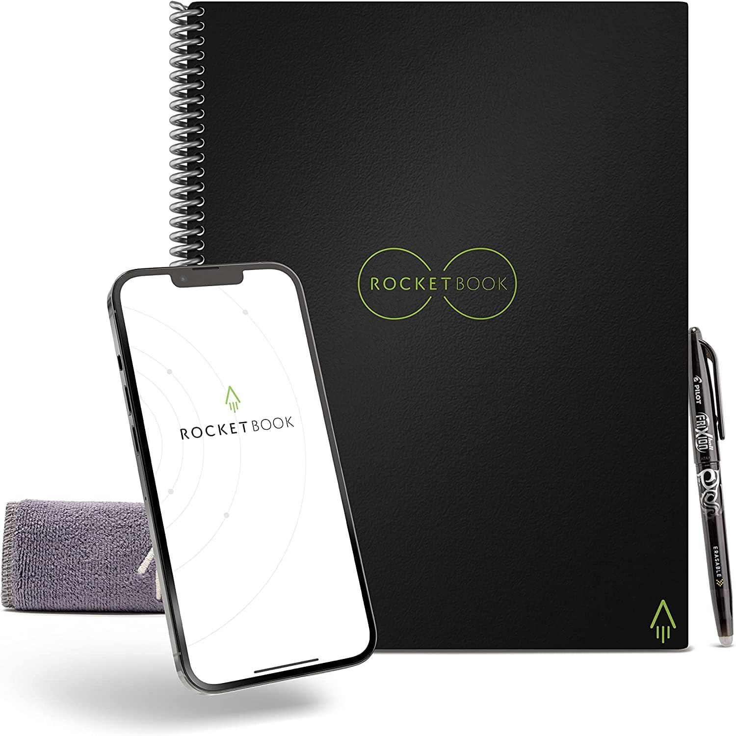 Rocketbook Core Reusable Spiral Notebook, Executive Size 6x8.8, Black - Dotted Pages, App-Connect... | Amazon (US)