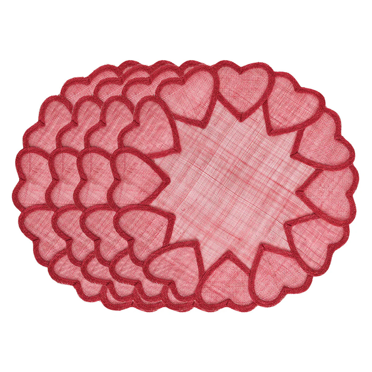 Heart Placemat in Pink, Set of 4 | Over The Moon