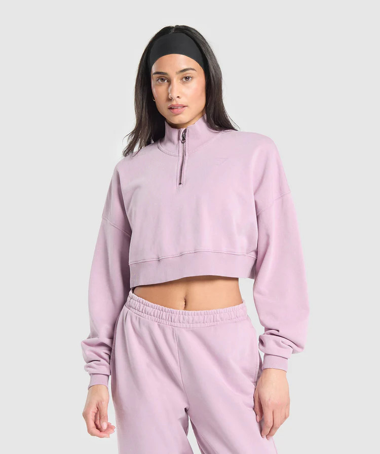 Gymshark Whitney 1/4 Zip - Warm Lilac | Gymshark US