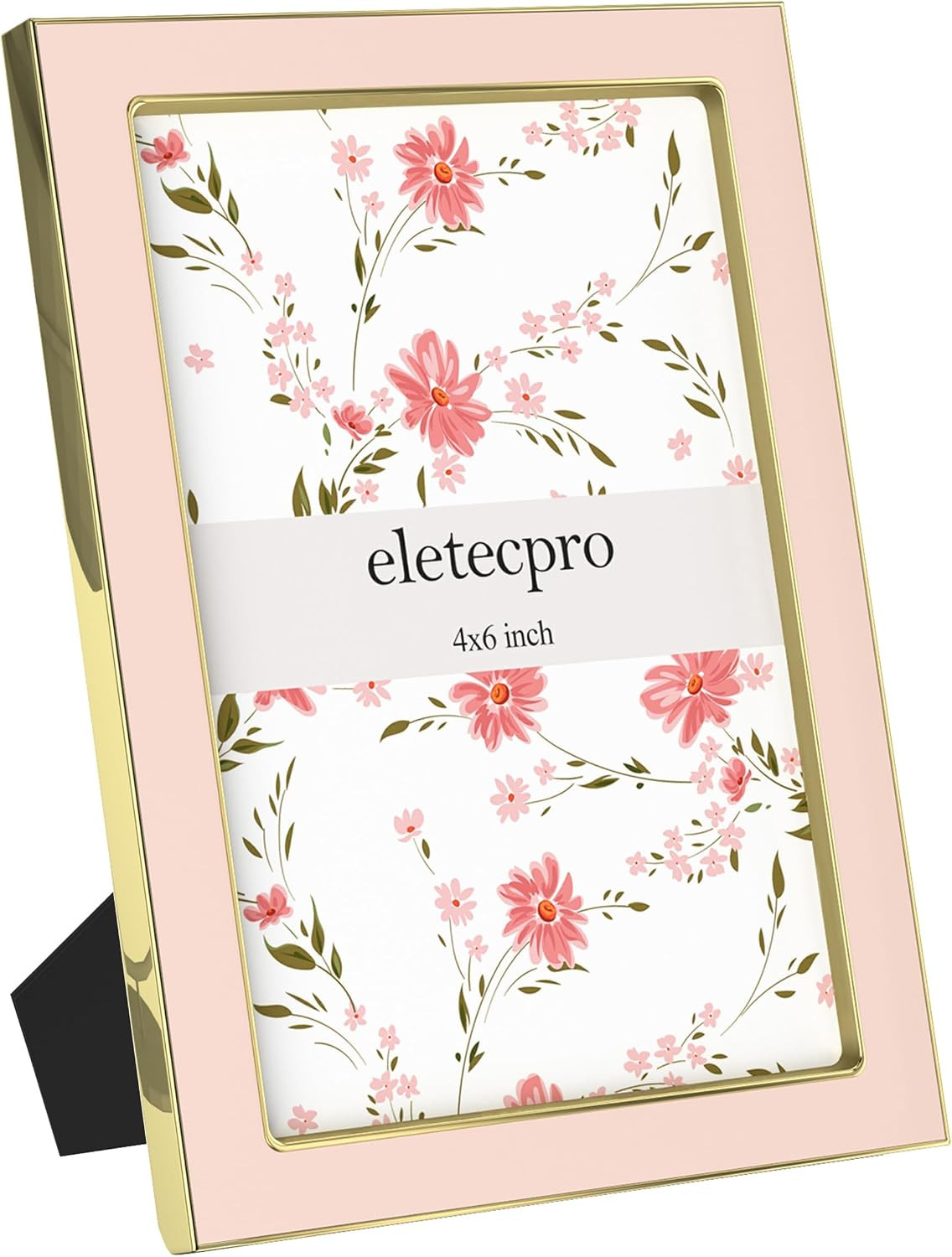 eletecpro 4x6 Enamel Picture Frame with Real Glass Cover, Cute Photo Frame with Gold Metal Edge, ... | Amazon (US)