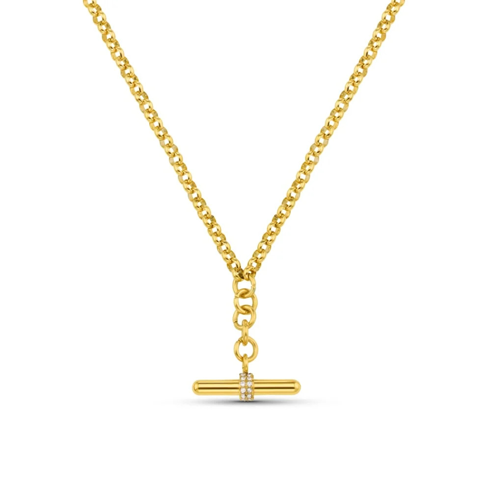LUXE Pavé T-Bar Drop Necklace | Orelia