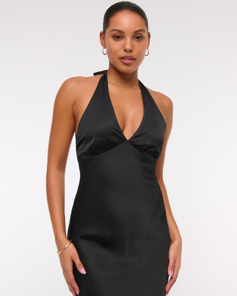 The A&F Julia Slip Halter Maxi Dress | Abercrombie & Fitch (US)