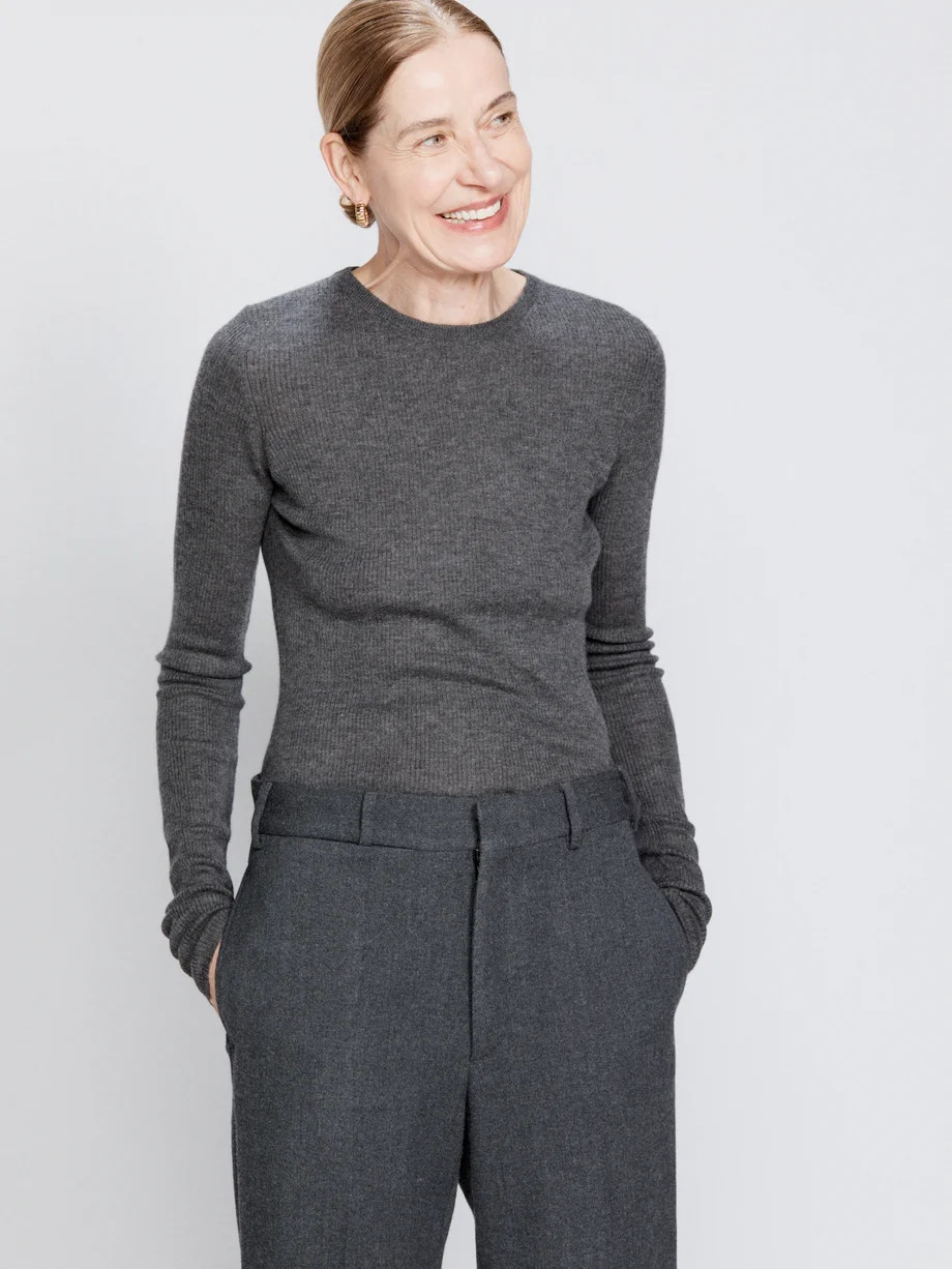 Crew-neck fine-rib cashmere sweater | Matches (UK)