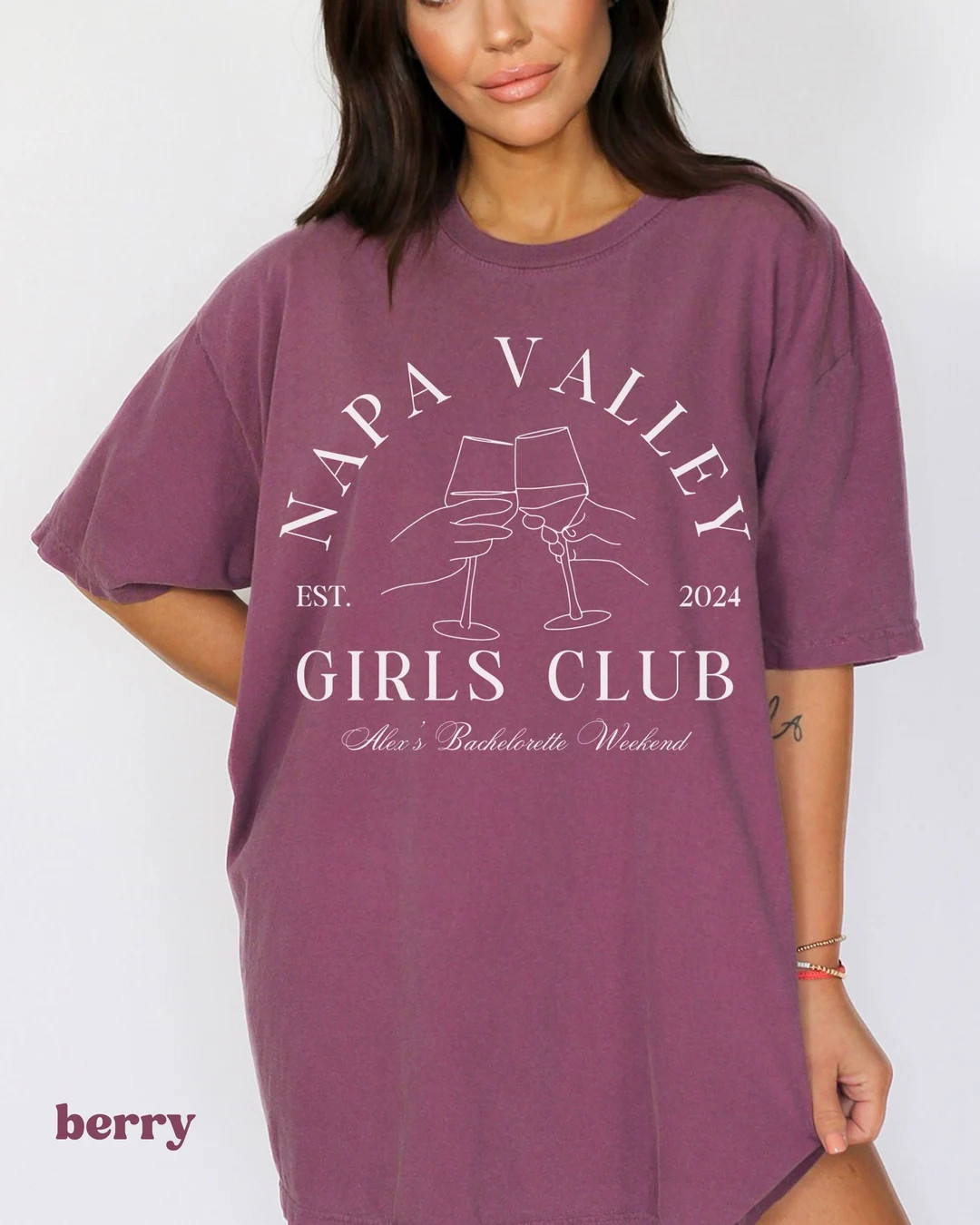 Custom Winery Bachelorette Party Shirts, Napa Valley Trip Custom Location Bachelorette Party Tees... | Etsy (US)