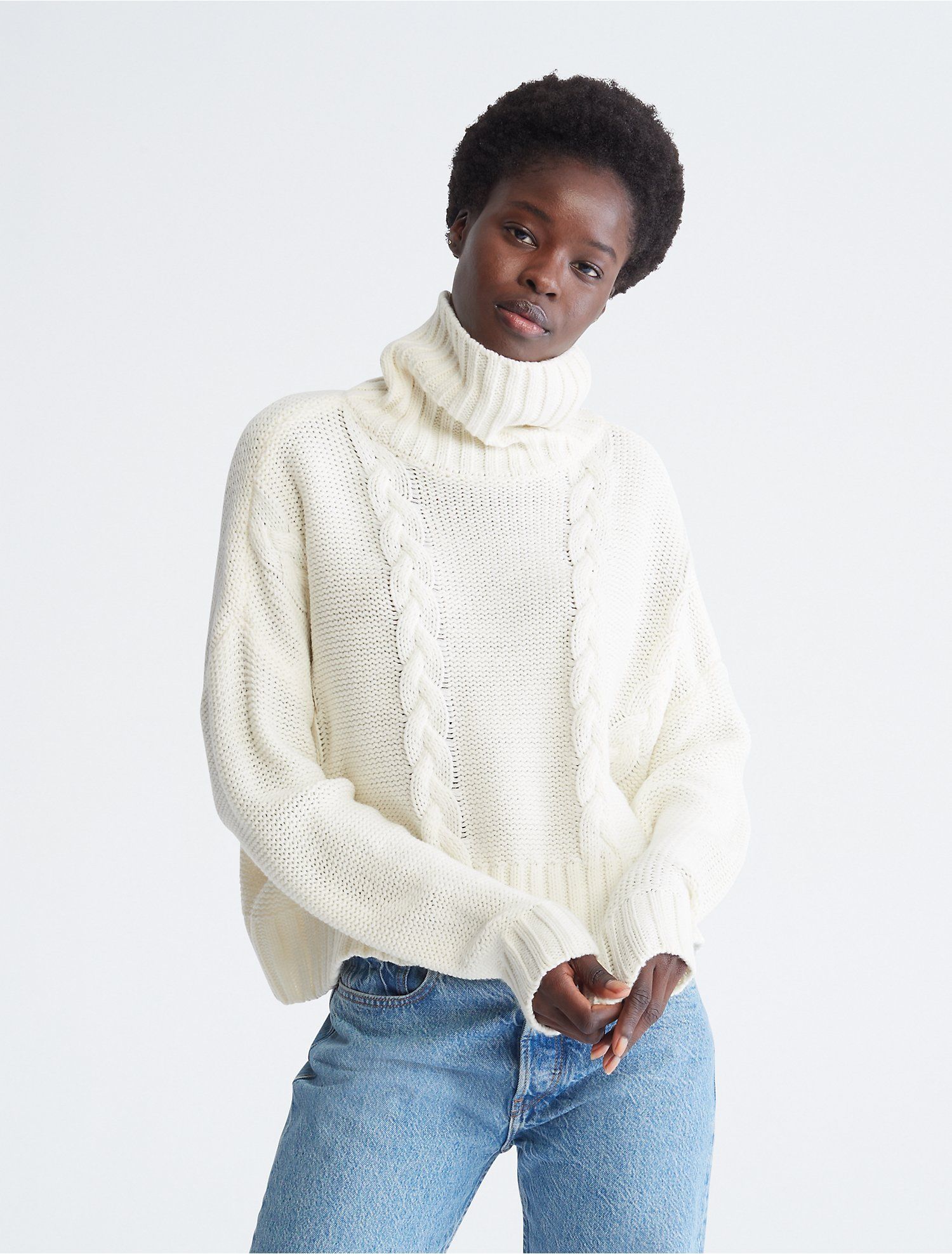 Cable Knit Turtleneck Sweater | Calvin Klein | Calvin Klein (US)