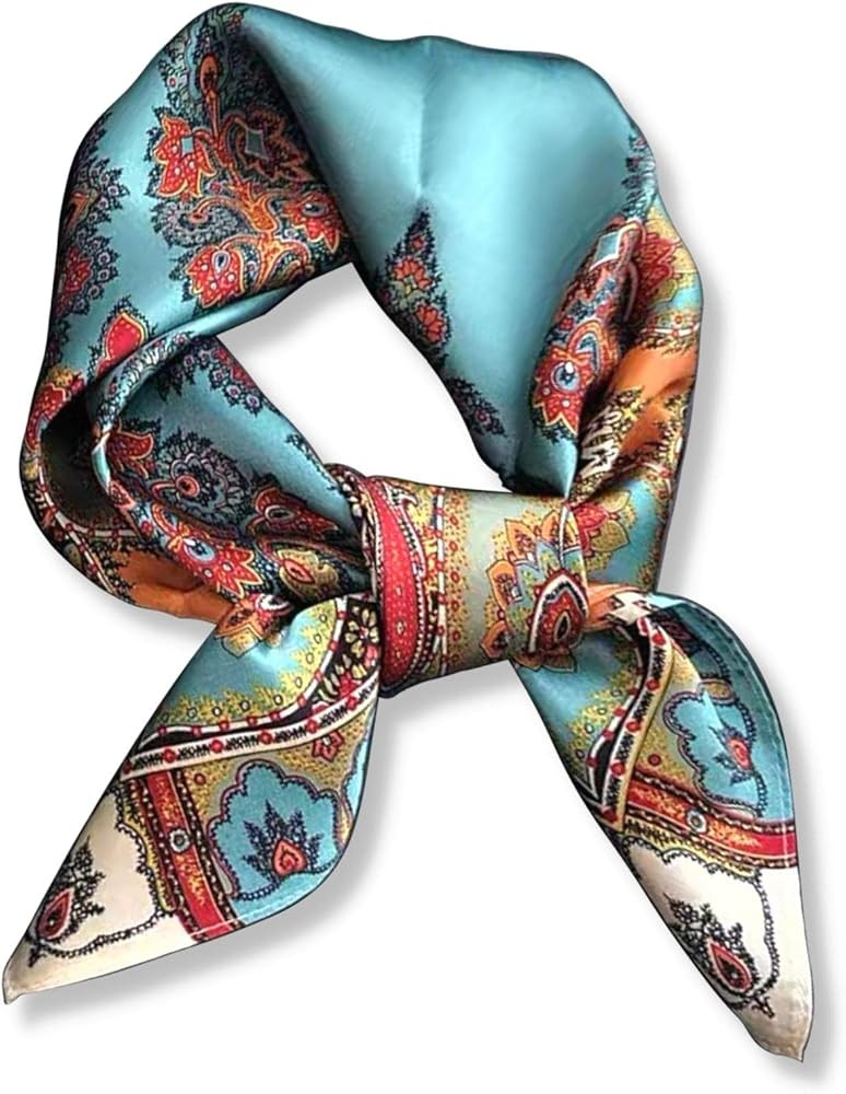 PoeticEHome 100% Pure Mulberry Silk Square Scarf 26"x26" Women Neckerchief Headscarf Gift Packed | Amazon (US)