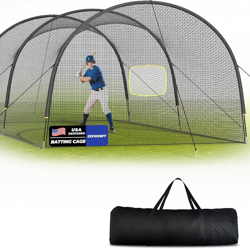 Baseball Batting Cage, 22x12x8/30x12x8 Feet Baseball & Softball Hitting cage for Backyard Park, P... | Amazon (US)