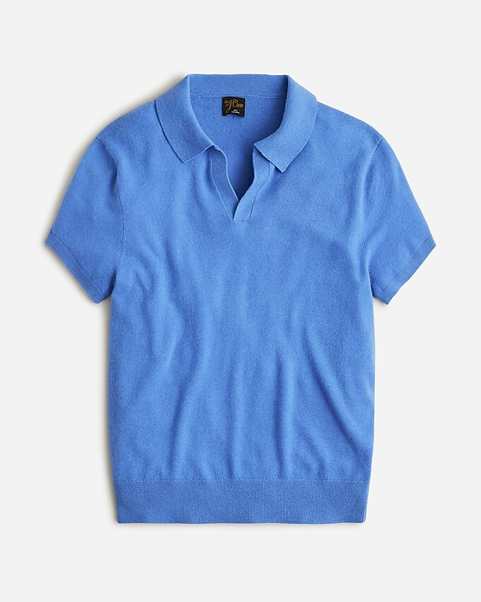 Cashmere short-sleeve johnny-collar sweater-polo | J. Crew US