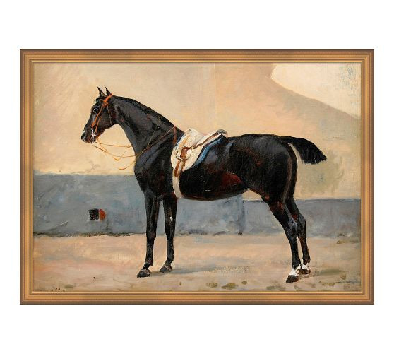 Elegant Midnight Horse Canvas Wall Art | Pottery Barn (US)