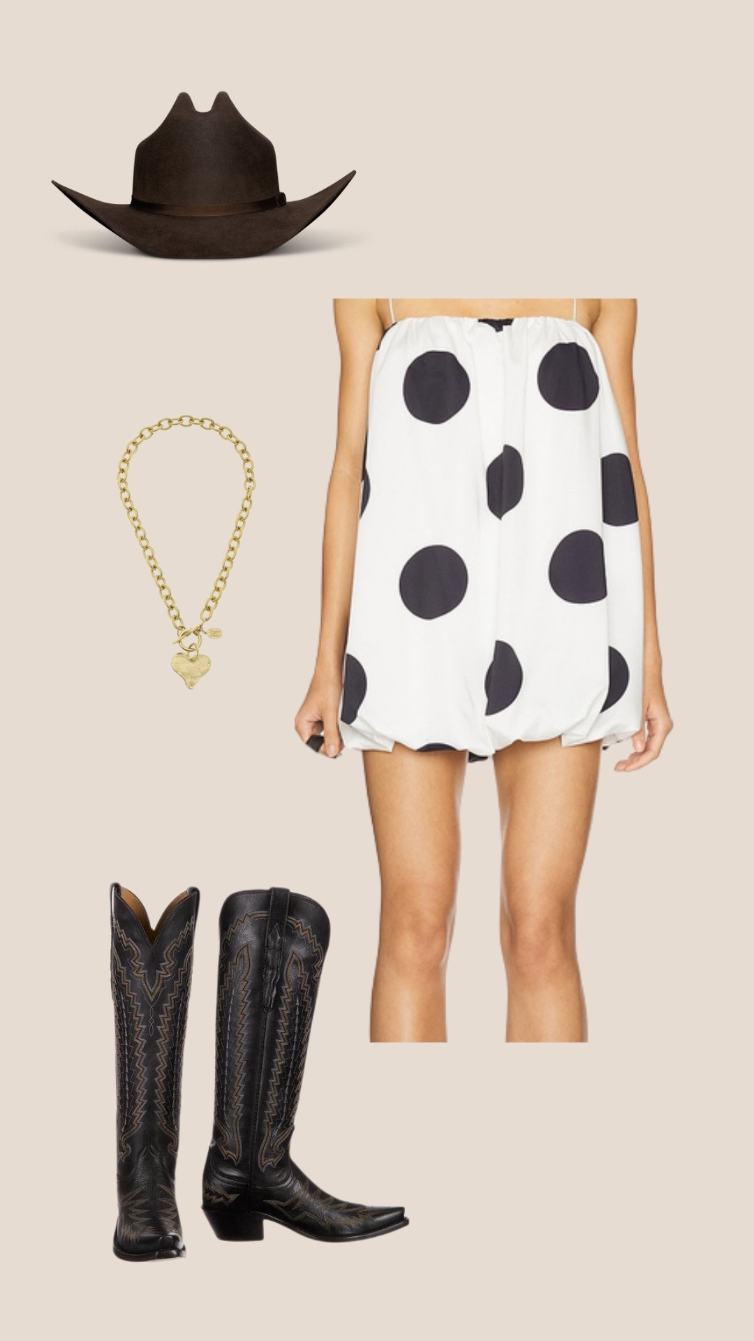 Polka dot mini dress country concert outfit! 

#LTKSeasonal #LTKStyleTip #LTKFindsUnder100