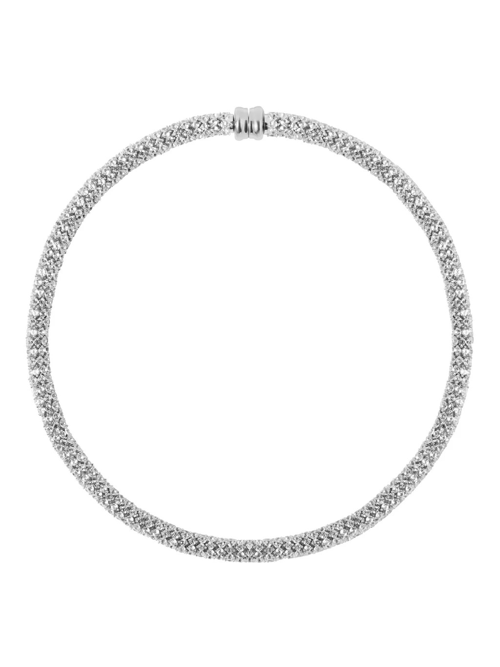 CELESTE NECKLACE, LAB WHITE SAPPHIRE, SILVER | Dorsey