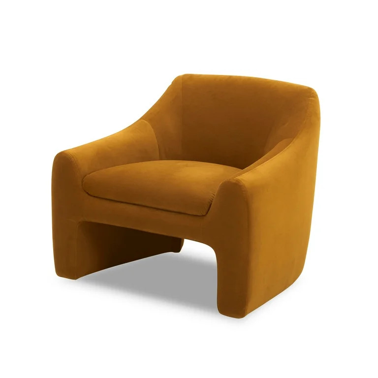Better Homes & Gardens Emerson Curvy Accent Chair, Ochre Velvet | Walmart (US)