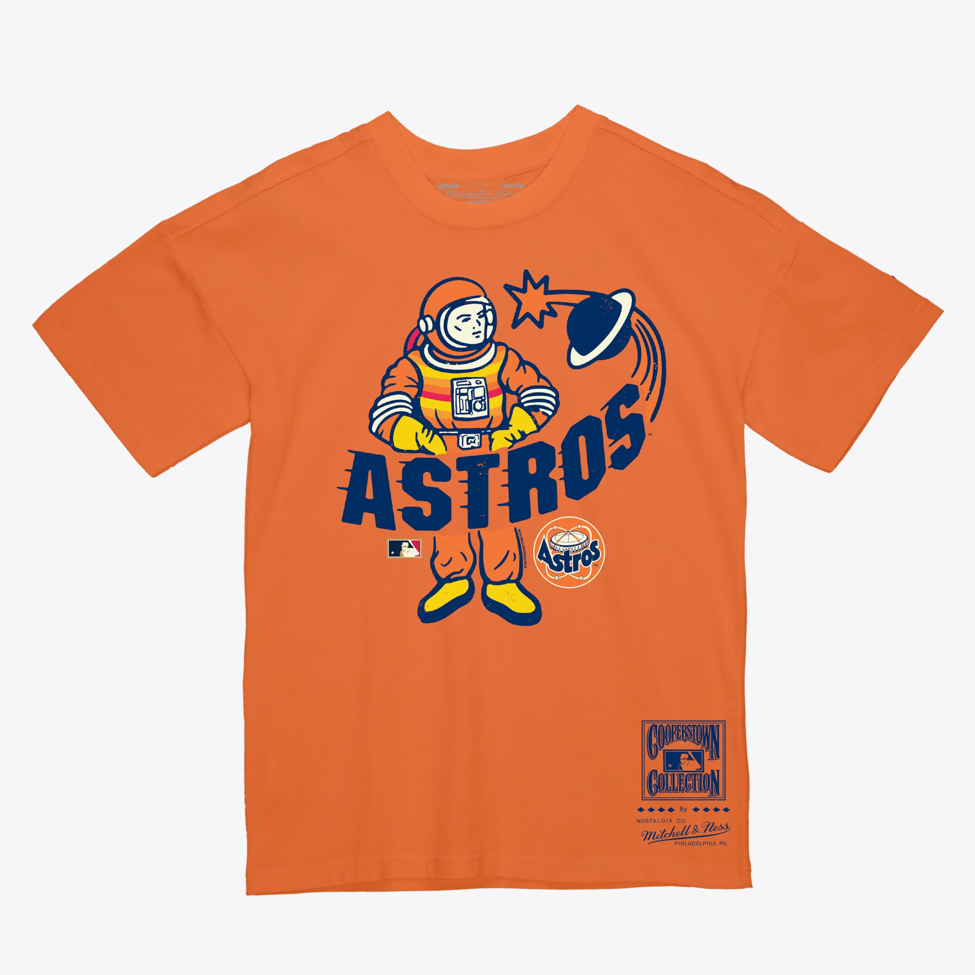 Men's  Orange Houston Astros Astro-Naught T-Shirt | Mitchell & Ness